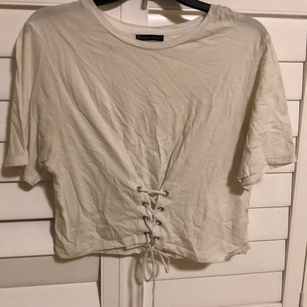 A Zara Trafaluc shortsleeved top, white: